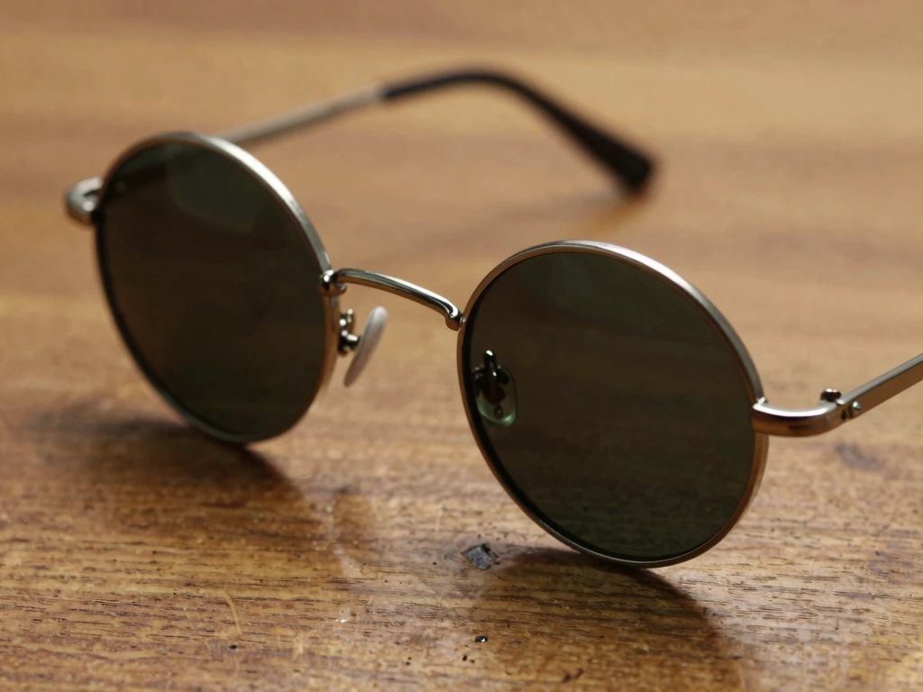 Vintage round sunglasses with thin metal frame