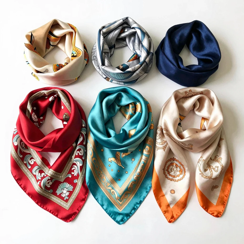 Luxury silk scarves collection