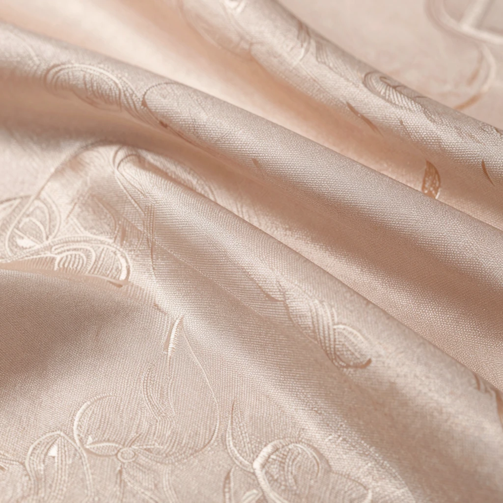 Close-up of silk scarf texture and pattern details