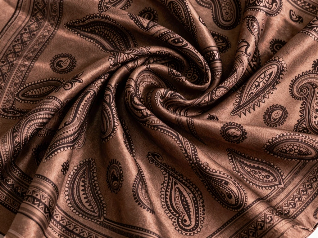 Classic paisley silk scarf with traditional pattern