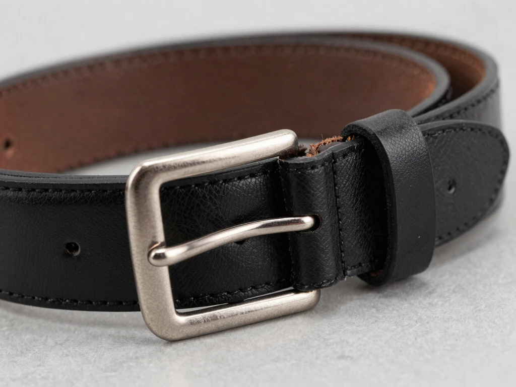 Reversible leather belt in black and brown
